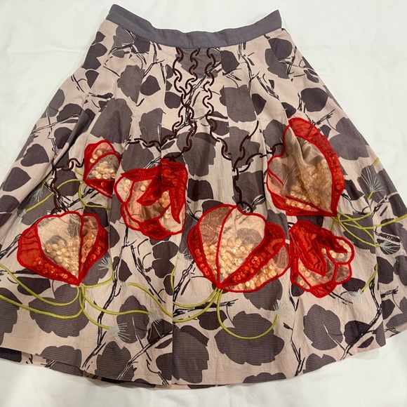 Anthropologie Floreat Glowing Leaf Skirt 0 MSRP $98 - Picture 4 of 6